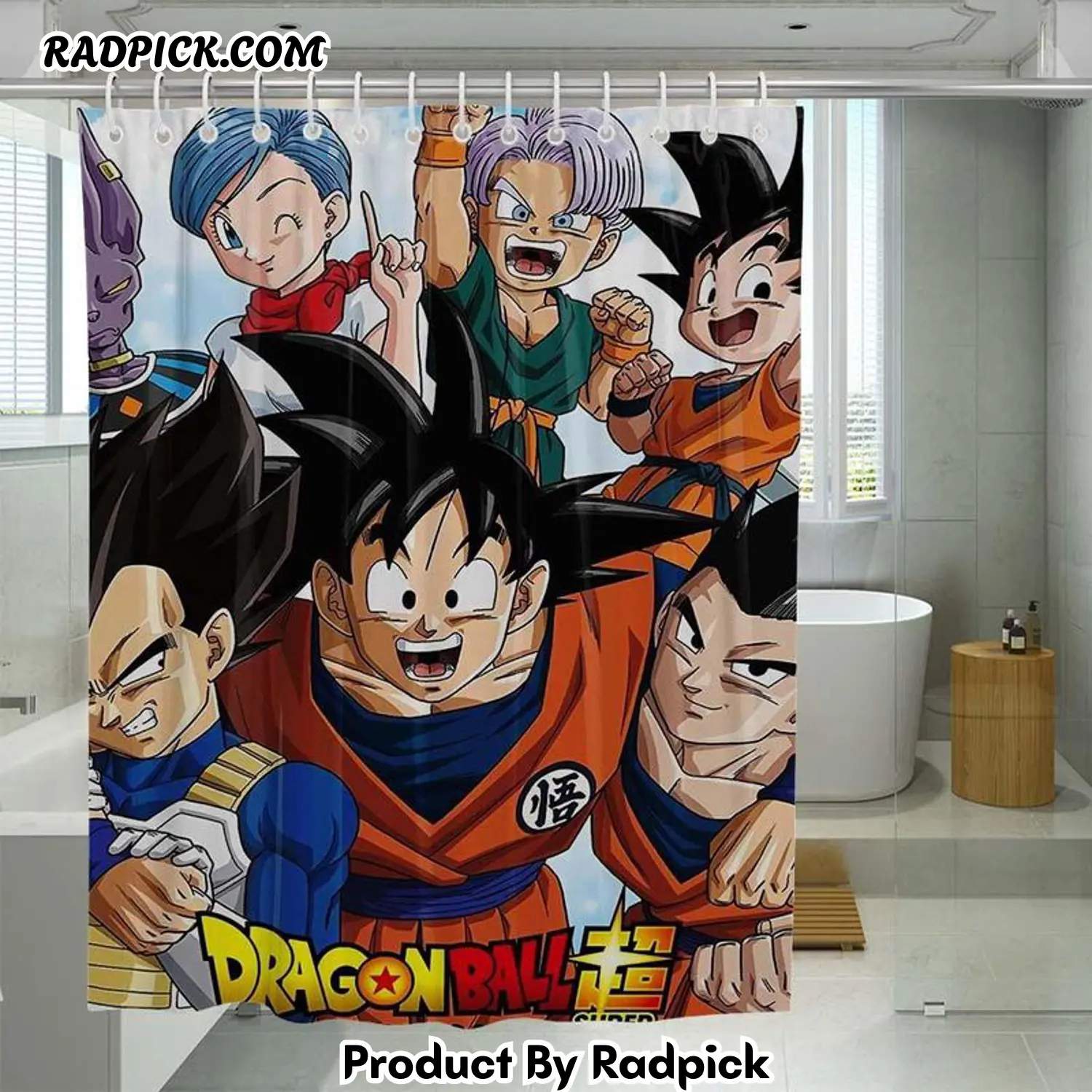 Friendship dragon ball superanimeshower curtain set for bathroom decor gift for friends rp387888